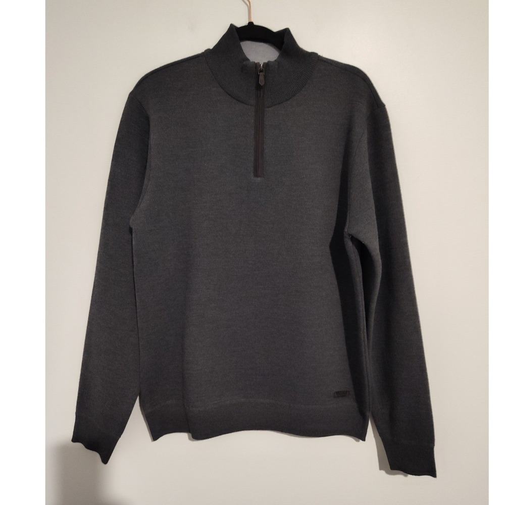 Buffalo David Bitton Wilkins Mens Grey Mix Quarter Zip Sweater BPM14389 Size M